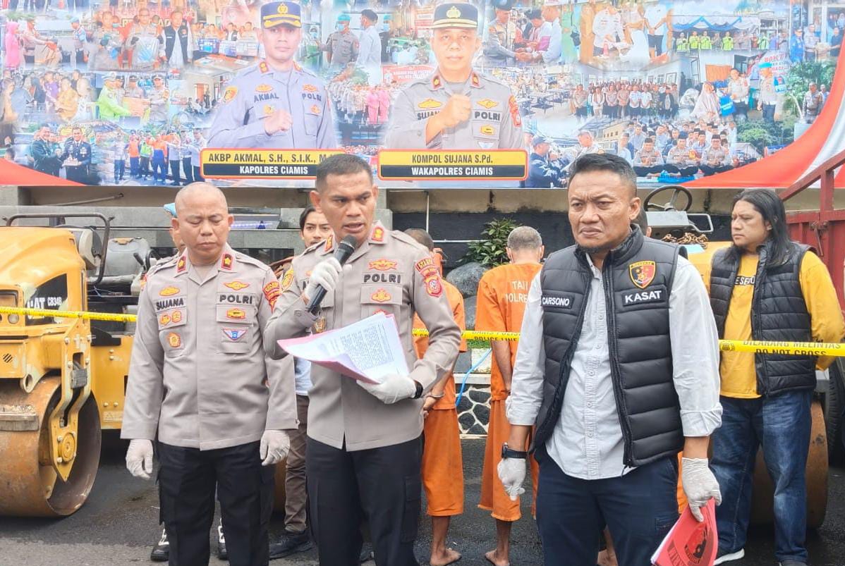Polres Ciamis Bongkar Sindikat Pencurian Alat Berat Bernilai Ratusan Juta Rupiah