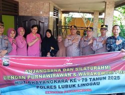 Semarak HUT Bhayangkara ke-79, Kapolres Lubuklinggau Kunjungi Kediaman Purnawirawan Polri