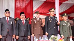 Kapolres dan Wakapolres Musi Rawas Ikuti Upacara Pengibaran Bendera Merah Putih dan Detik-Detik Proklamasi Kemerdekaan Republik Indonesia 